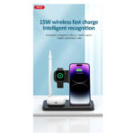 XO (WX033) 4 in 1 Wireless Charger (Qi Pad) 15W - Black - Image 3
