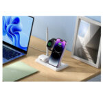 XO (WX033) Wireless Charger 4 in 1 (Qi Pad) 15W - White - Image 2
