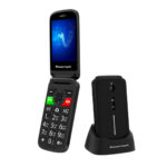 Powertech Sentry Dual SIM Κινητό με Πορτάκι και Μεγάλα Κουμπιά - Μαύρο