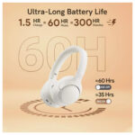 QCY H3 Lite ANC Wireless / Wired Over Ear Headphones with 60 Hours of Operation - White - Image 7