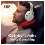 QCY H3 Lite ANC Wireless / Wired Over Ear Headphones with 60 Hours of Operation - White - Image 6