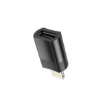 Hoco (UA17) Lightning male to USB-C female Converter - Black - Image 2
