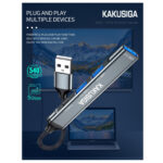 Kakusiga USB 3.0 4-Port Hub with USB-A connection - Gray - Image 3