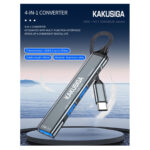 Kakusiga USB 3.0 4-Port Hub with USB-C connection - Gray - Image 2