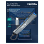 Kakusiga USB 3.0 4-Port Hub with USB-C connection - Gray - Image 3