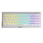 Marvo (KG962) Gaming Mechanical Keyboard 60% with Custom Blue Switches and Rainbow Lighting (English US) - White