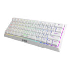 Marvo (KG962) Gaming Mechanical Keyboard 60% with Custom Blue Switches and Rainbow Lighting (English US) - White - Image 2