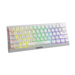 Marvo (KG962) Gaming Mechanical Keyboard 60% with Custom Blue Switches and Rainbow Lighting (English US) - White - Image 4