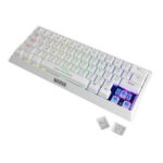 Marvo (KG962) Gaming Mechanical Keyboard 60% with Custom Blue Switches and Rainbow Lighting (English US) - White - Image 3