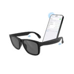 XO E9 Unisex Smart Audio Sunglasses with Black Frame and Black Lens with UV Protection - Black - Image 3