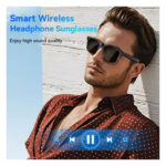 XO E9 Unisex Smart Audio Sunglasses with Black Frame and Black Lens with UV Protection - Black - Image 10