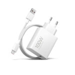 Xiaomi (BHR095VEU) Φορτιστής GaN 100W με Θύρα USB-A και Καλώδιο USB-C  Quick Charge 3.0 - Λευκό