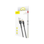 Baseus (CALKLF-CV1) Cafule Braided USB to Lightning Cable, 2m - Black/Gold - Image 3