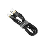 Baseus (CALKLF-CV1) Cafule Braided USB to Lightning Cable, 2m - Black/Gold - Image 2