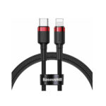 Baseus (CATLKLF-91) Cafule Braided Καλώδιο USB-C σε Lightning 18W, 1m - Μαύρο/Κόκκινο