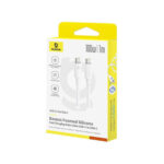 Baseus Foamed Silicone Fast Charging Cable Type-C to Type-C, 100W, 1m - White - Image 2